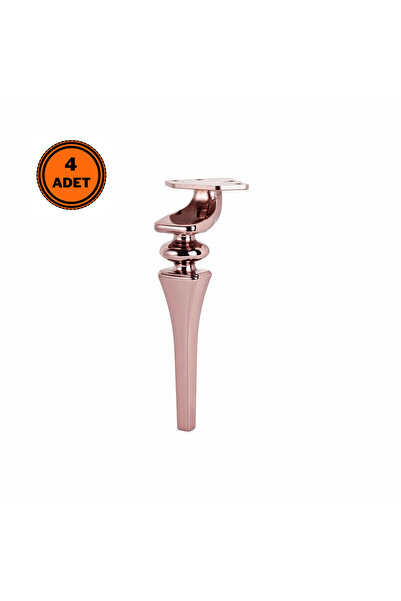 EYMEN YAPI 4 Adet Sintra Lüx Metal Ayak 16 cm Mobilya Ayağı Rose Gold
