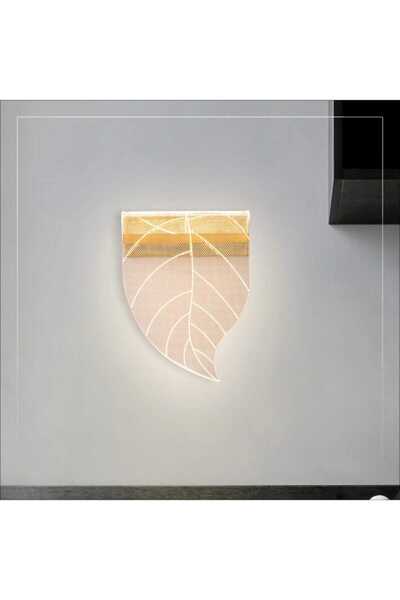 best power Luxury 7535-W Golden Wall LED Light, Leaf-Shaped, 3-Level Brightness