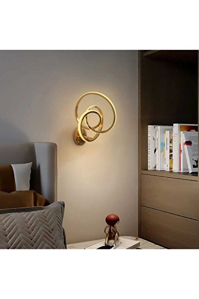 best power مصباح حائط LED حديث 7183-W-GD بلمسة نهائية ذهبية وغطاء محكم