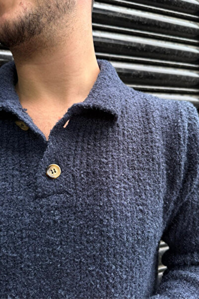 sunfyre Men's Poplin Fabric Polo Neck Knitwear Sweater