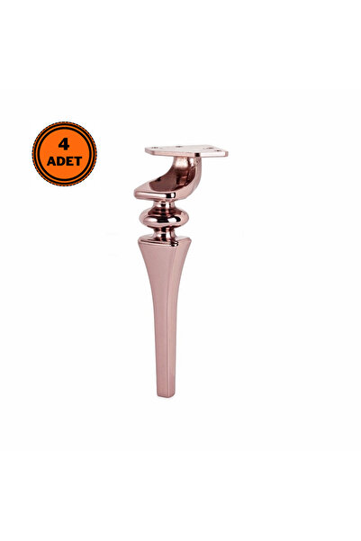 EYMEN YAPI 4 Adet Sintra Lüx Metal Ayak 21 cm Mobilya Ayağı Rose Gold