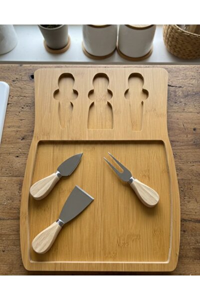 VESTA Concept 3-Blade Wooden Cheese Serving Board and Breakfast Tray Set