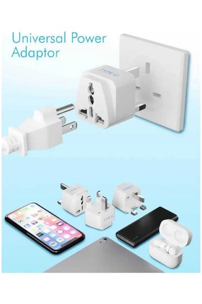 Derwell 2 Adet Type-G Plug Adapter Hac/Ümre Plug Adaptor Seyahat Ac Güç Şarj Adaptörü Dönüştürücü Priz