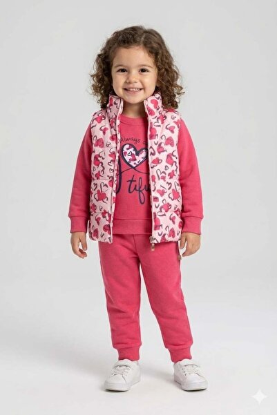 ww waka waka kids store Set de 3 piese cu model de inimă roz pentru fetiță