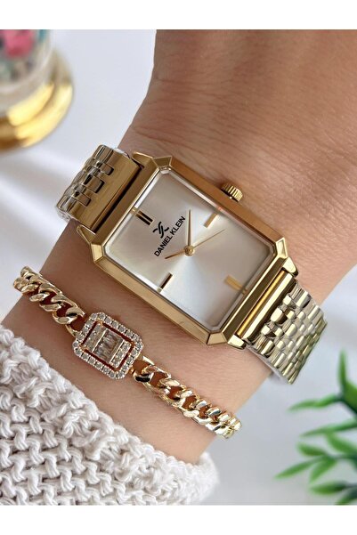 Daniel Klein Steel Cord 30 Meters Water Resistant Special Design Women Wrist Watch+Bracelet Vs.Blkt.0724