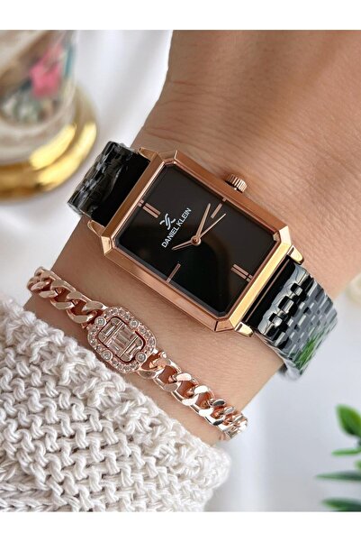 Daniel Klein Steel Cord 30 Meters Water Resistant Special Design Women Wristwatch+Bracelet Vs.Blkt.0720