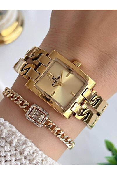 Daniel Klein Steel Cord 30 Meters Water Resistant Special Design Women Wrist Watch+Bracelet Vs.Blkt.0725