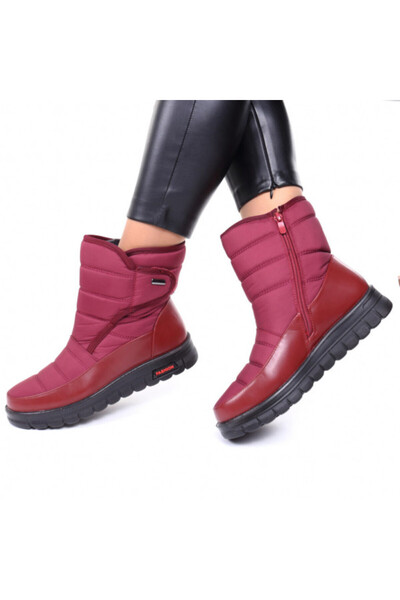 Elza Burgundy Fleece-Lined Boots