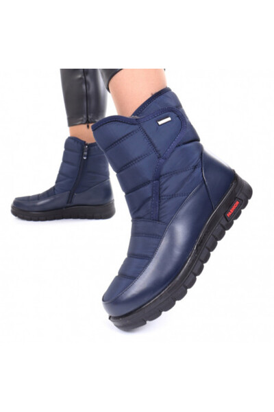 Elza Navy Fur-Lined Boots