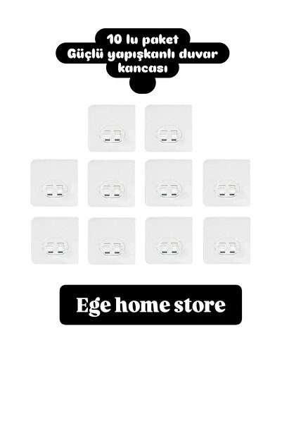 EGE HOME STORE 10 adet süper Güçlü yapışkanlı banyo askısı yedek sticker raf ...