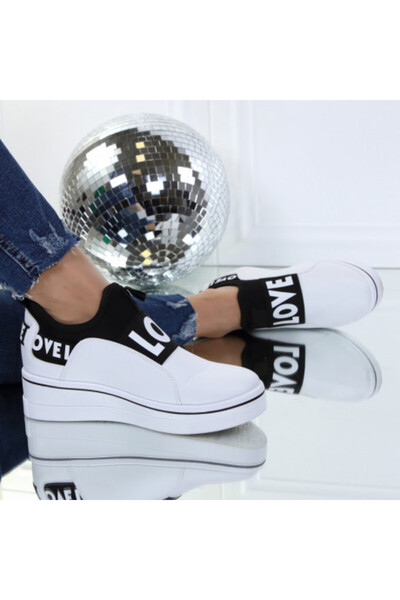 Kiki White platform sneakers