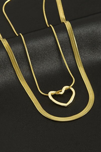 Marsilyan Heart Double Steel Necklace