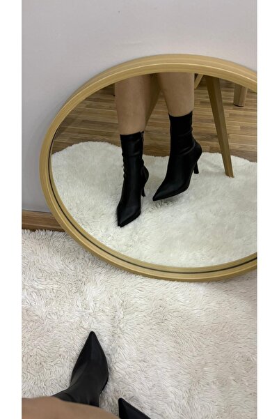 STEELSHOES Siyah cilt streç bot