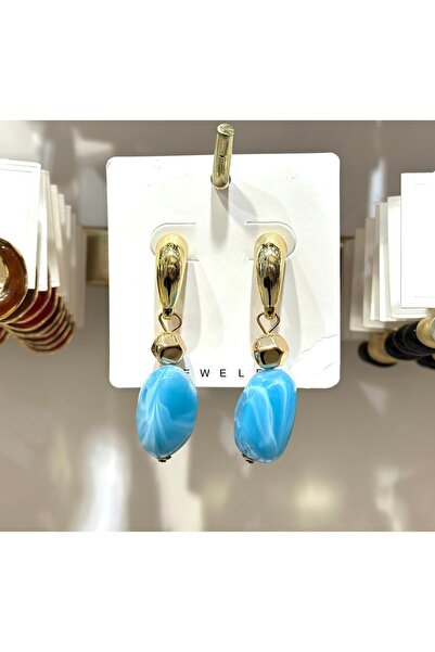JEWELRY أقراط متدلية من الحجر الأزرق طراز ZRA