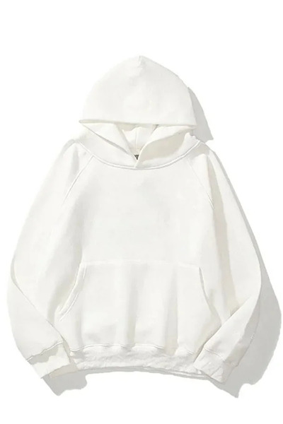 Mayer Butik Unisex Basic Kapüşonlu Baskısız Düz Oversize Geniş Hoodie Sweatshirt