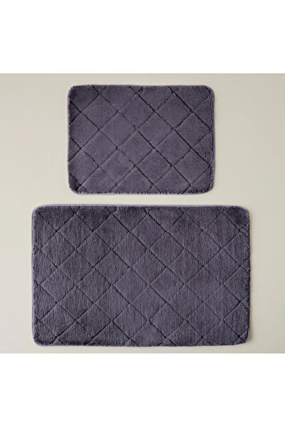 English Home Diamond Bath Mat Set 60X90 Cm+45X60 cm Anthracite