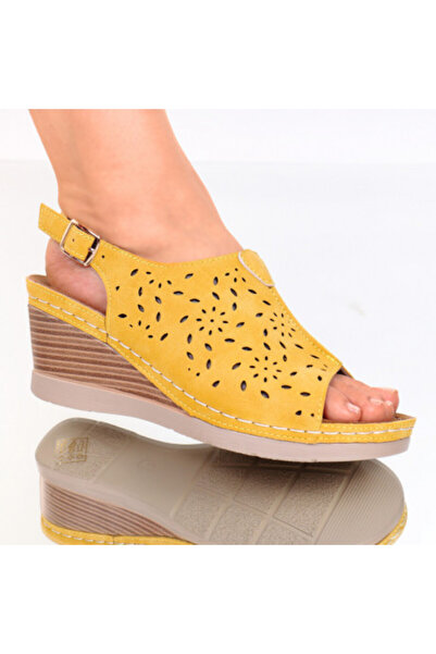zora Yellow eco-leather platform sandals