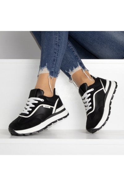 Laura Lightweight Black "Laura" Sneakers - Synthetic Leather