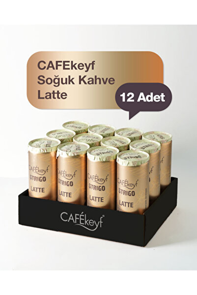 cafekeyf strigo Soğuk Kahve Latte (Şeker İlavesiz) 250ml. x 12 Adet
