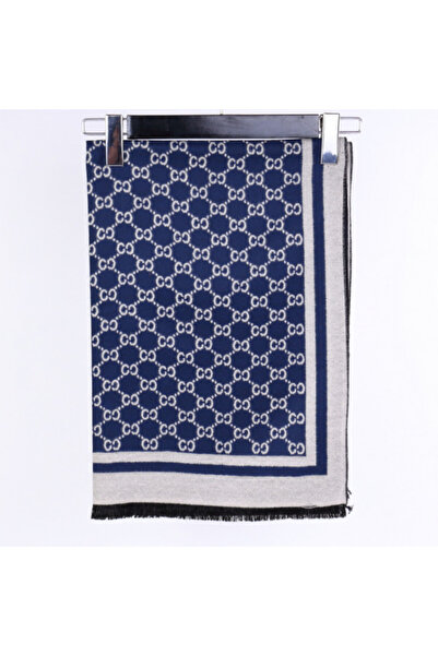 Tuna eșarfă cu model albastru