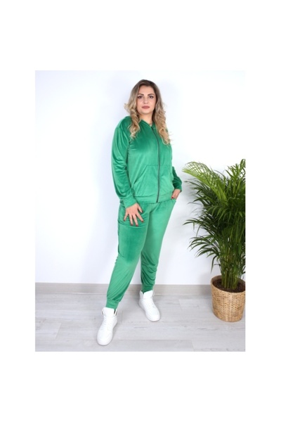 Alisha green velvet tracksuit