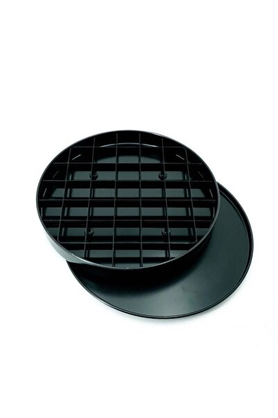 Store7 Basra - Premium Basbousa Cutting Tray, Round Black, Holds 36 Pieces (35 cm)