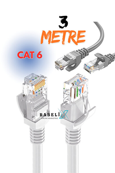Rabelix Online Marketing 3 Meter Cat6 Network Internet Ethernet Computer Cable Rj45 to Rj45 3 Meter Patch Cable