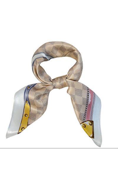 OMG Natural silk scarf, asymmetrical pattern, 70x70 cm