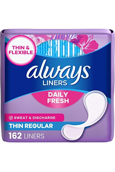 Always Wrapped Daily Panty Liners Unscented, 162 Count (Pack of 1)