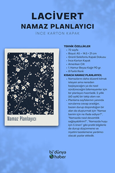 Bi Dünya Haber My 5-Year Prayer Planner Notebook - Navy Blue