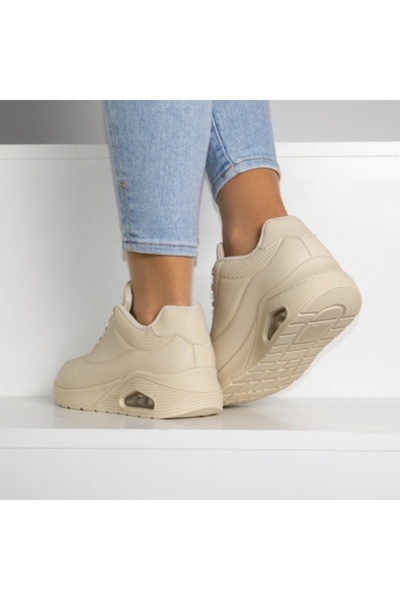 Nico Light beige sneakers, leather