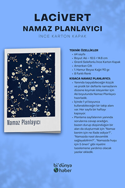 Bi Dünya Haber My 1-Year Prayer Planner Notebook - Navy Blue