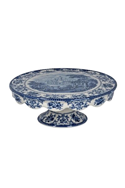 Lucky Art Florantine Pedestal Cake Stand 25cm Blue