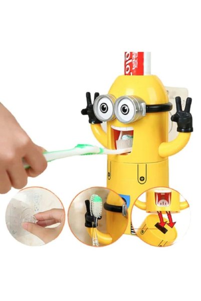 Att Dozator de pastă de dinți Minions cu suport integrat pentru periuțe de dinți