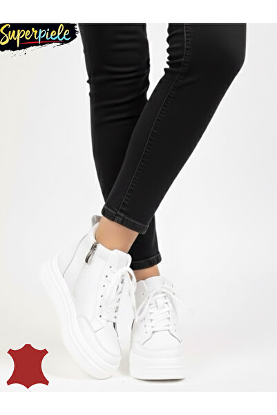 ANGEL BLUE Women's short leather boots, linite, with a thick sole