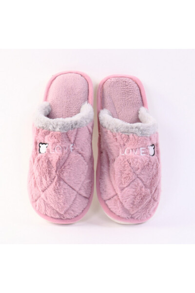 LOVI papuci de casă simpli din blană liliac