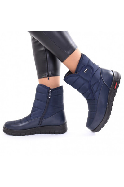 Elza Navy Fur-Lined Boots