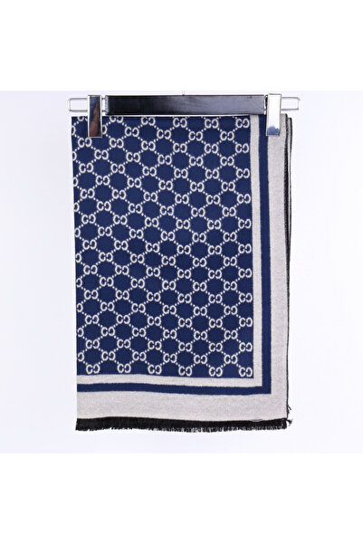 Tuna eșarfă cu model albastru