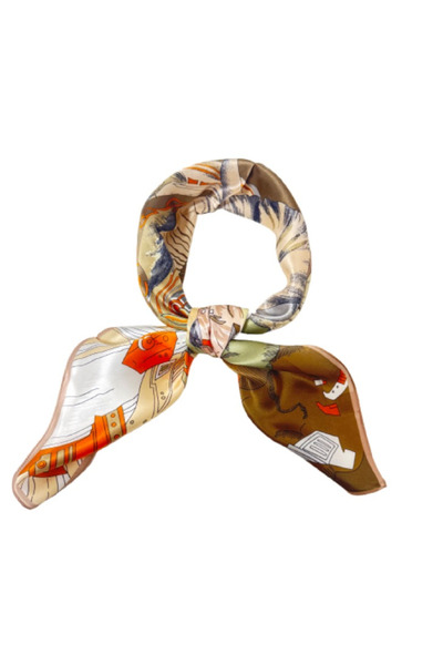 OMG Natural silk scarf, animal print, 90x90cm