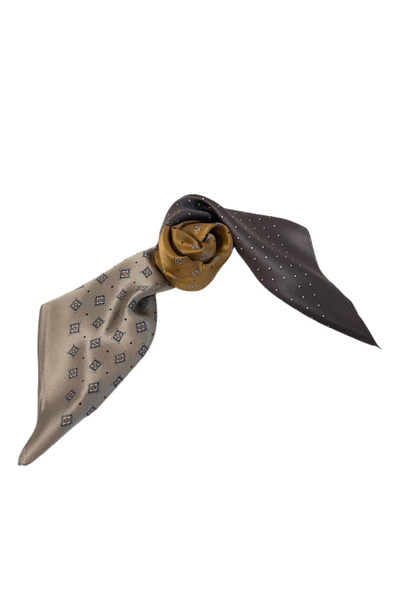 OMG Natural silk scarf, asymmetrical pattern, 70x70 cm