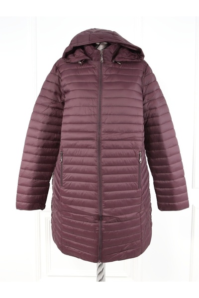 Orien Burgundy three-quarter padded jacket
