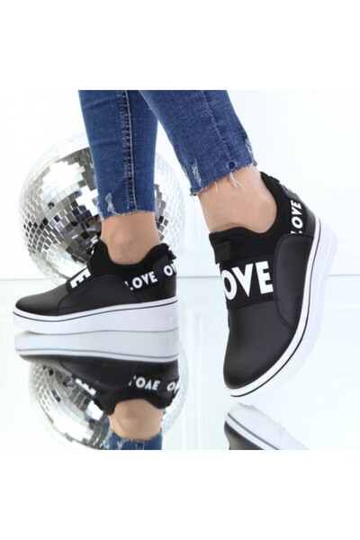 Kiki Black Platform Sneakers ( Leather)