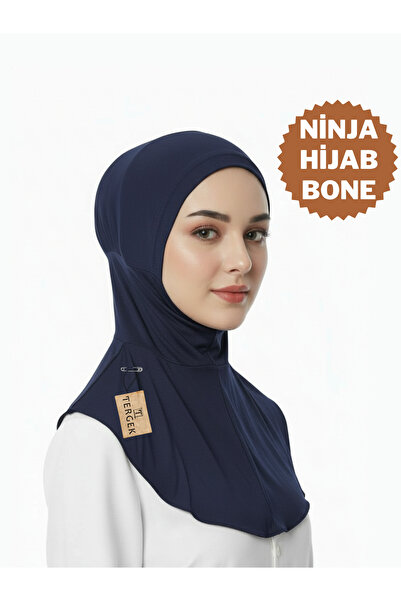 Tergek Hijab cu guler pentru gât, albastru închis, eșarfă sportivă practică, eșarfă pentru cap, șal, turban, Mevlüt, rugăciune, Namaz