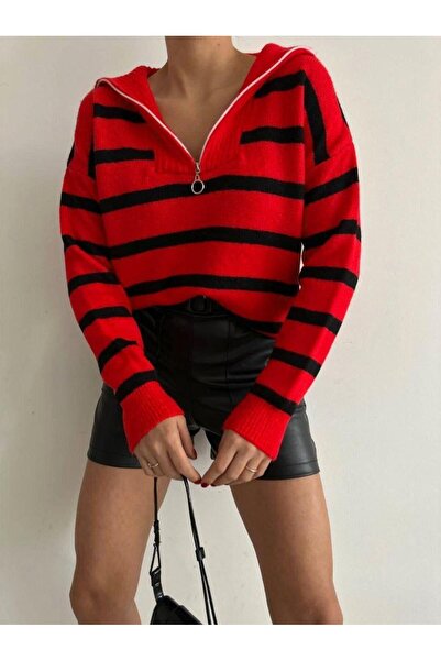 Modafeminen Tricotaj Pulover TR0234 ROȘU