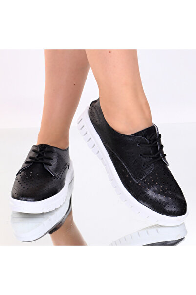 NEVADA black genuine leather shoes