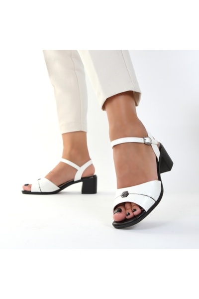 Vira white heeled sandals