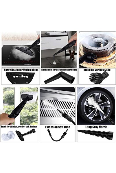 Generic 1500W Handheld Steam Cleaner 350ml High Pressure Portable 9 Accessories Kitchen Car Window