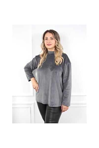 Dia gray velvet turtleneck