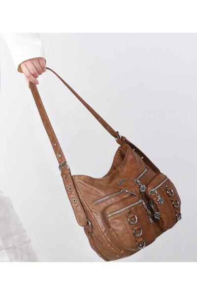 Guja 25Yg582 Women's Multi-Compartment Soft Leather Bag