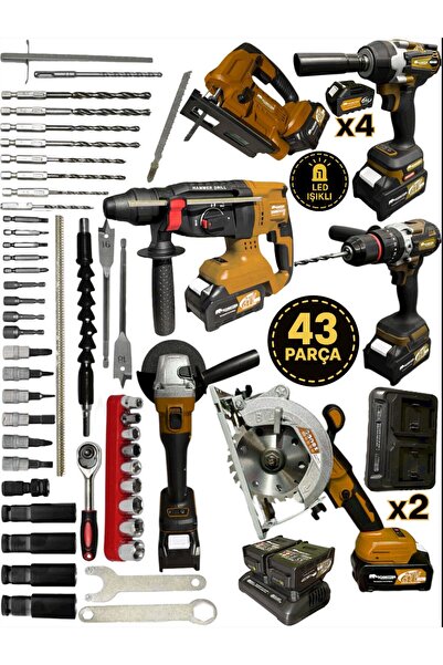 SCHMITZER Profesyonel 6’lı Set 21 V 43 Parça Şarjlı Hilti Matkap Somun Sökme ...